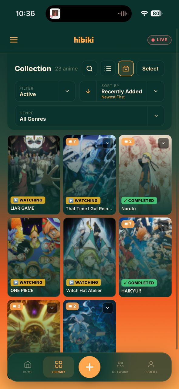 Franchise stack card in library grid