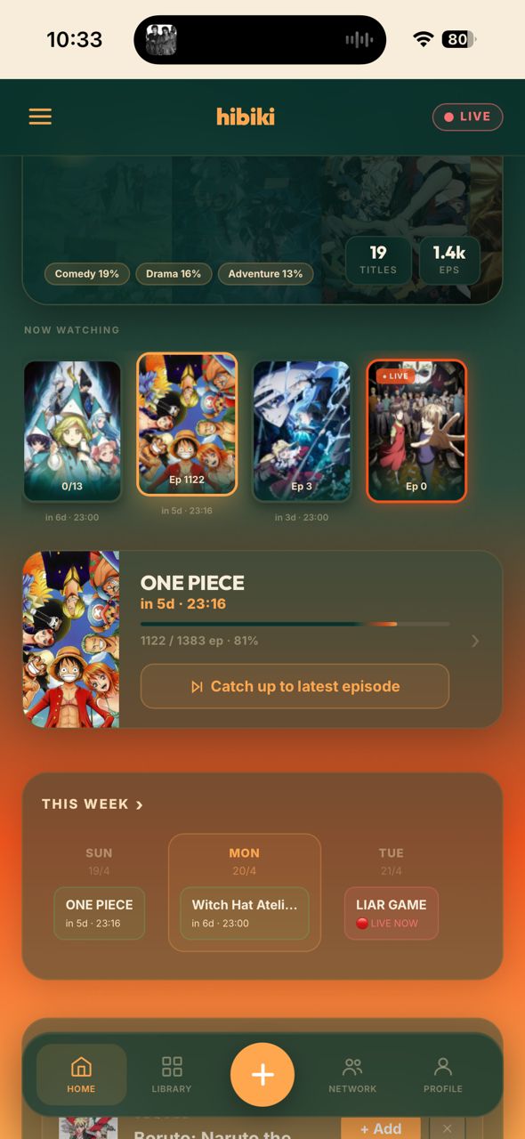 Progress bars in the watching cards