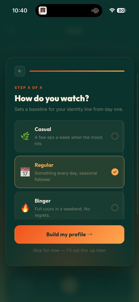 Star rating on completed show card