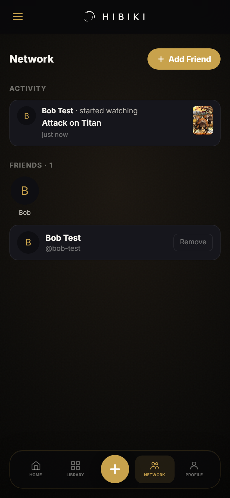 Friend activity feed — see what your friends are watching